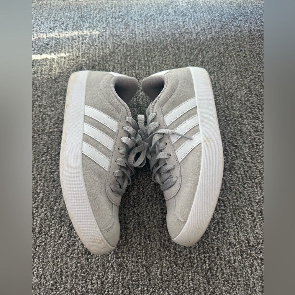 Adidas Gray and White Sneakers
